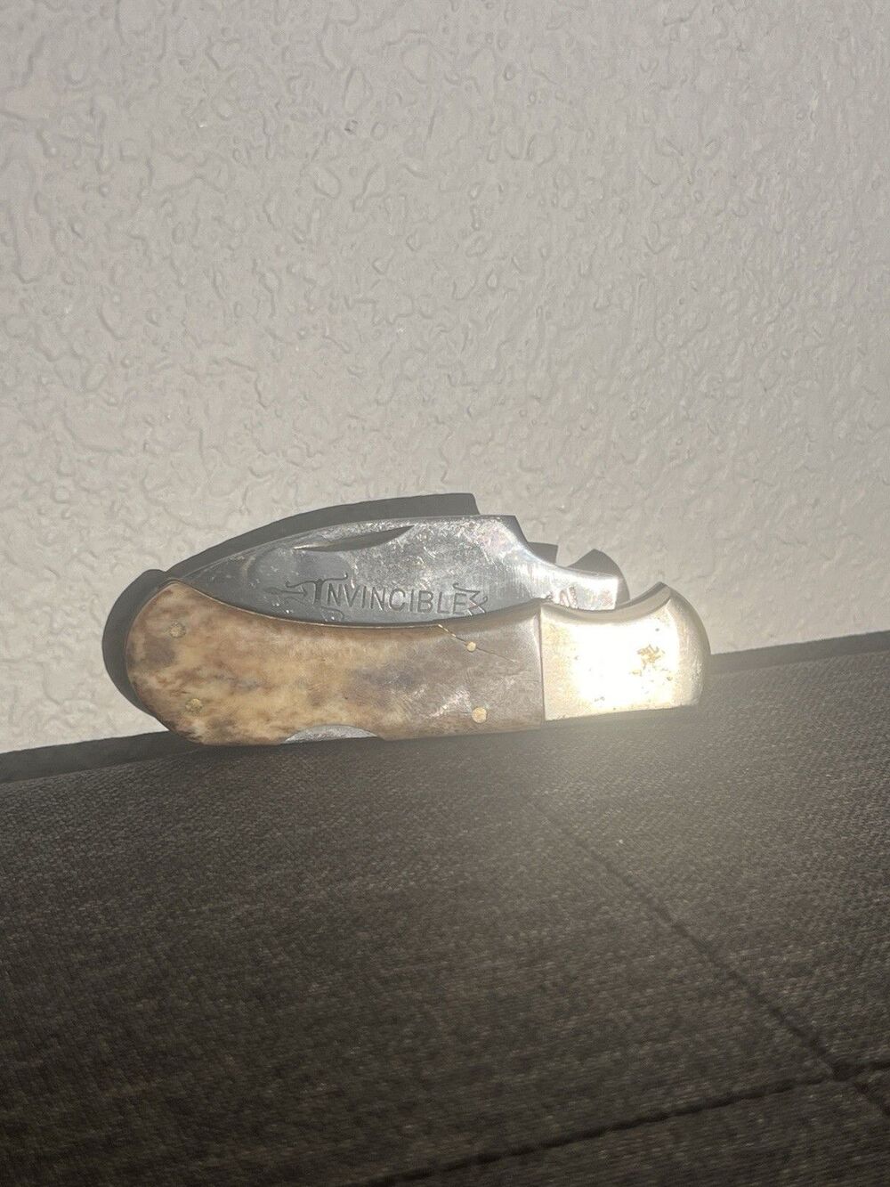 Vintage Bear & Son 582D Invincible Skinner Stag Bone Handle Hunting Knife